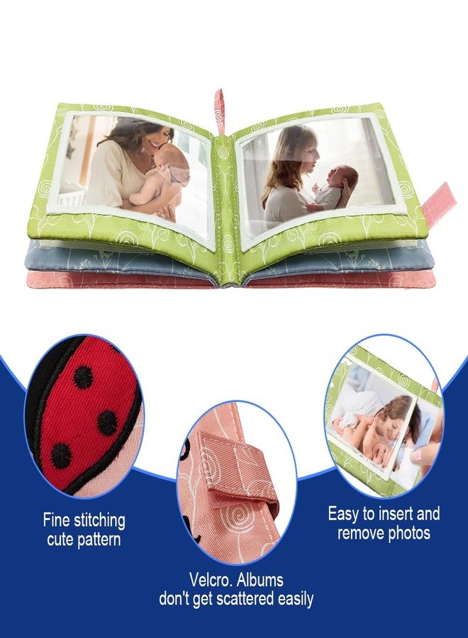 Amzoya Baby Soft Photo Albums My First Family Album Soft Cloth Baby Photo Book My First Family Photo Album -Soft Cloth,Baby Safe,Holds 4x6 Photo Album (Pink) - Image 3